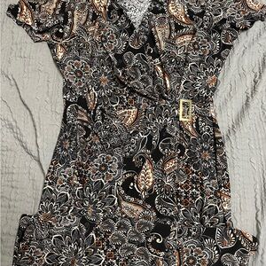 Anne Klein Black and Orange Paisley Blouse